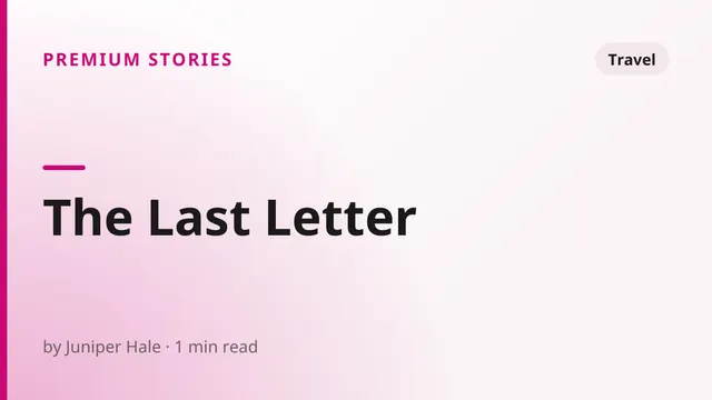 The Last Letter - Travel sex story